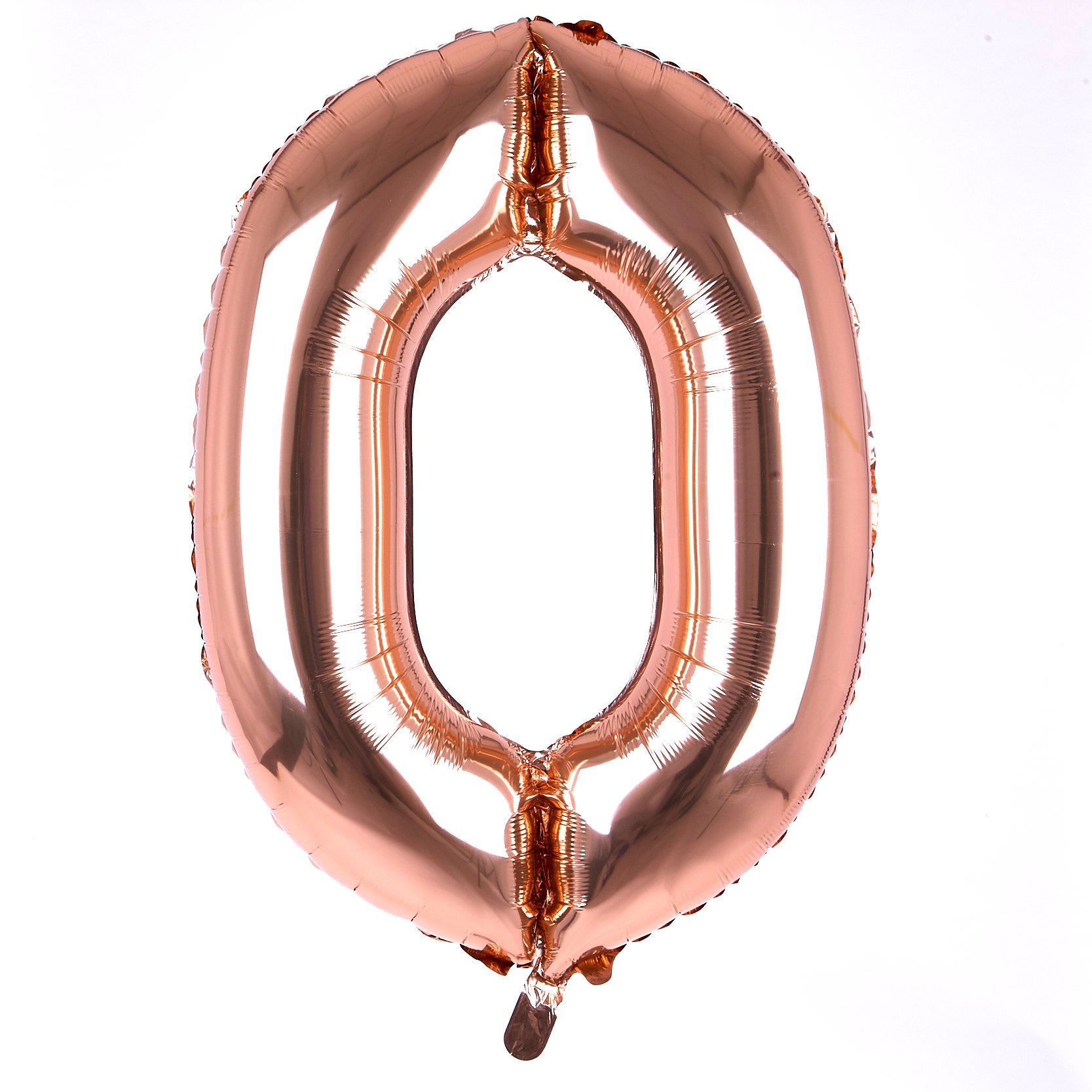 Age 80 Giant Foil Helium Numeral Balloons - Rose Gold (deflated)