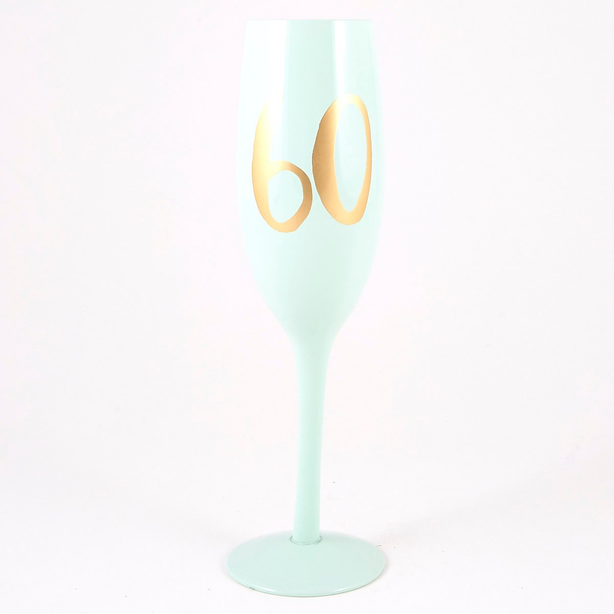 60th Birthday Large Mint Green Champagne Flute