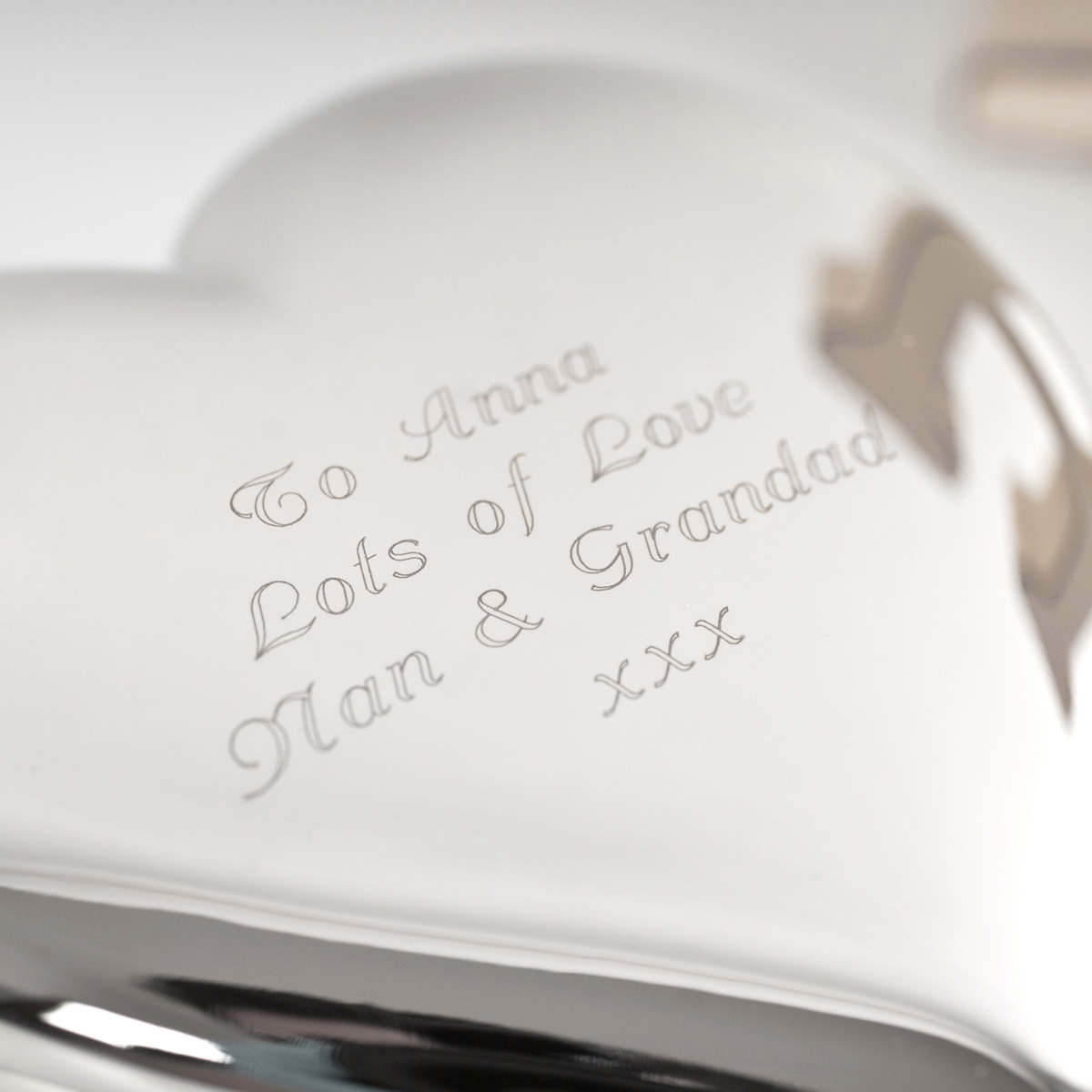 Engraved Silver-Plated Heart Trinket Box