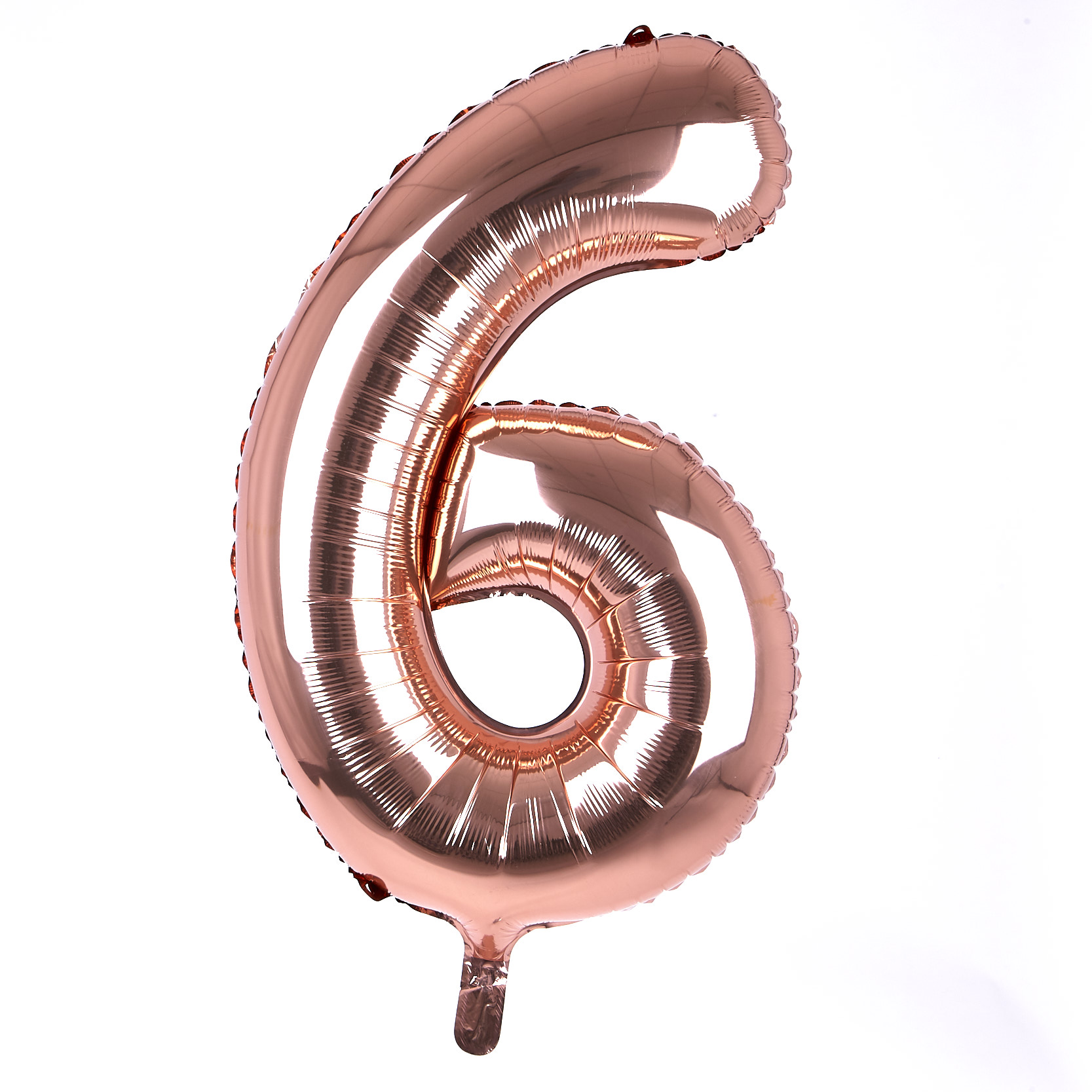 Age 60 Giant Foil Helium Numeral Balloons - Rose Gold (deflated)