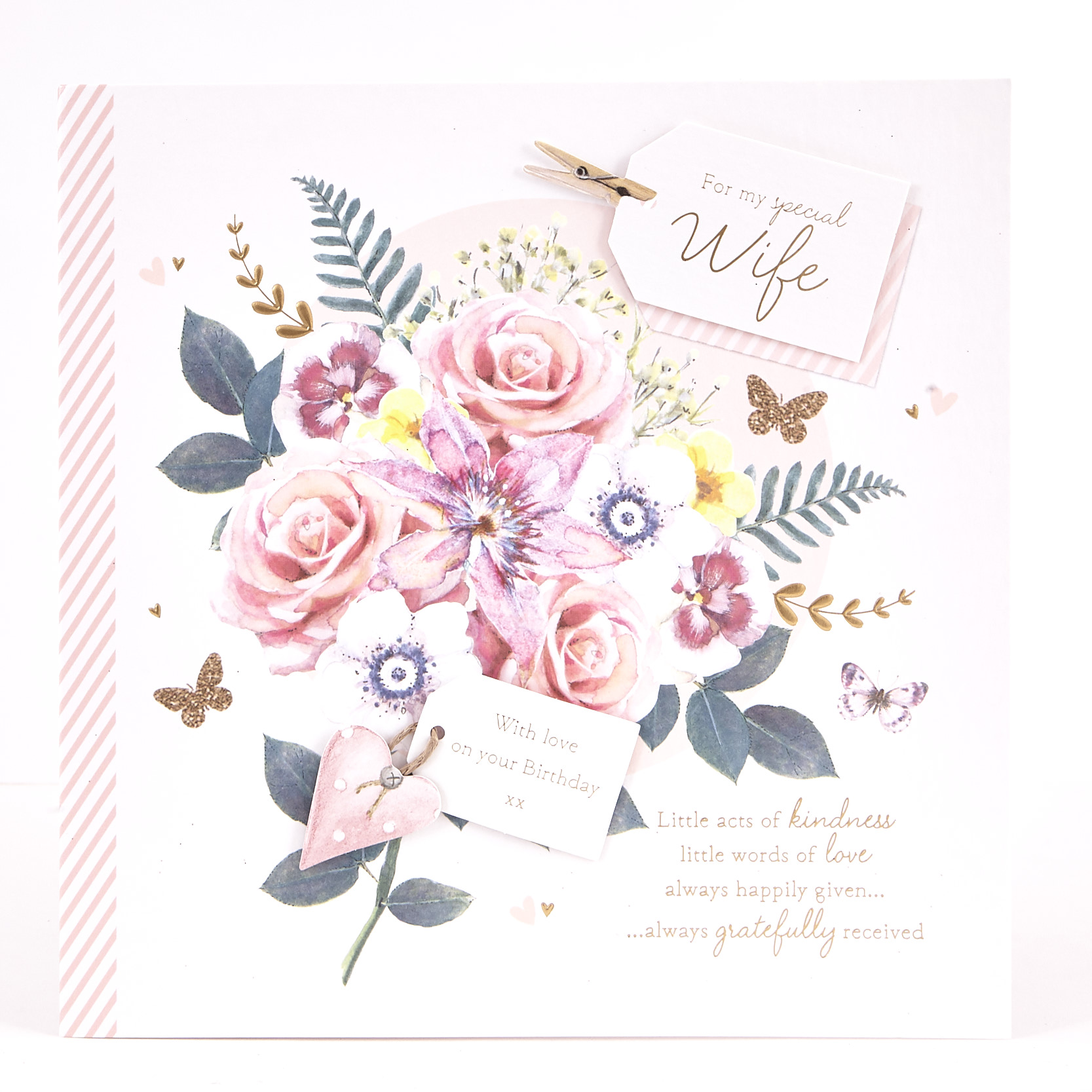 Exquisite Collection Birthday Card - Wife With Love