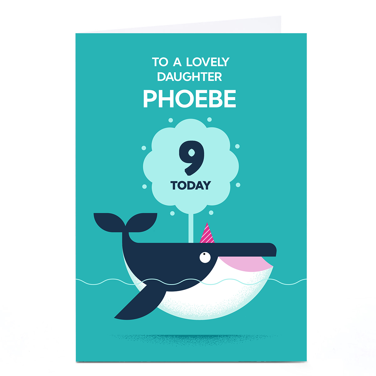 Personalised Jamie Nash Birthday Card - Friendly Whale