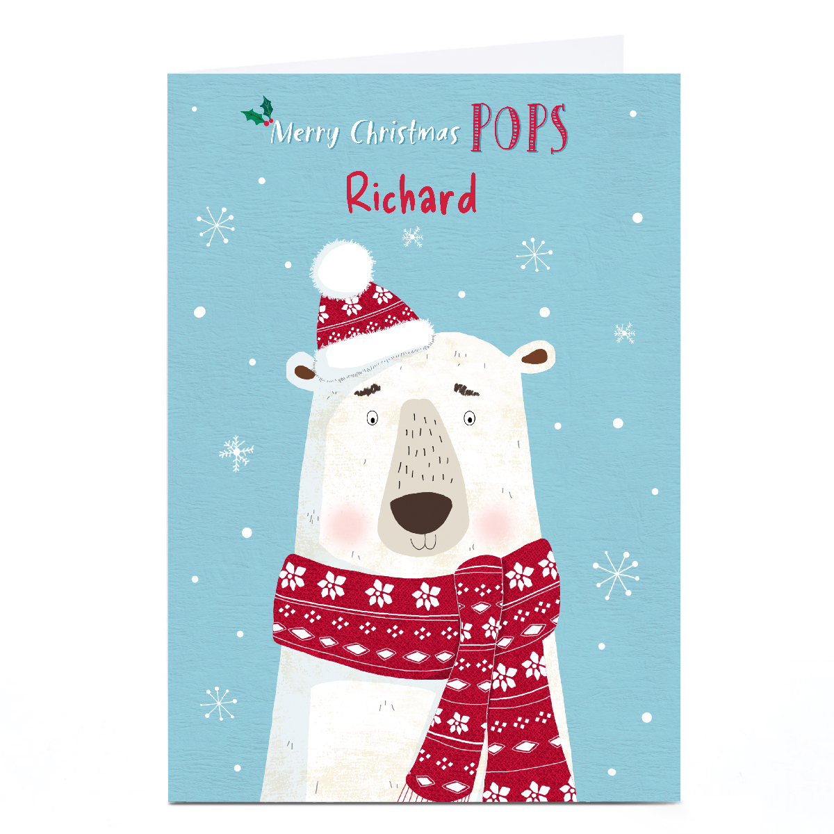 Personalised Cory Reid Christmas Card - Pops Polar Bear