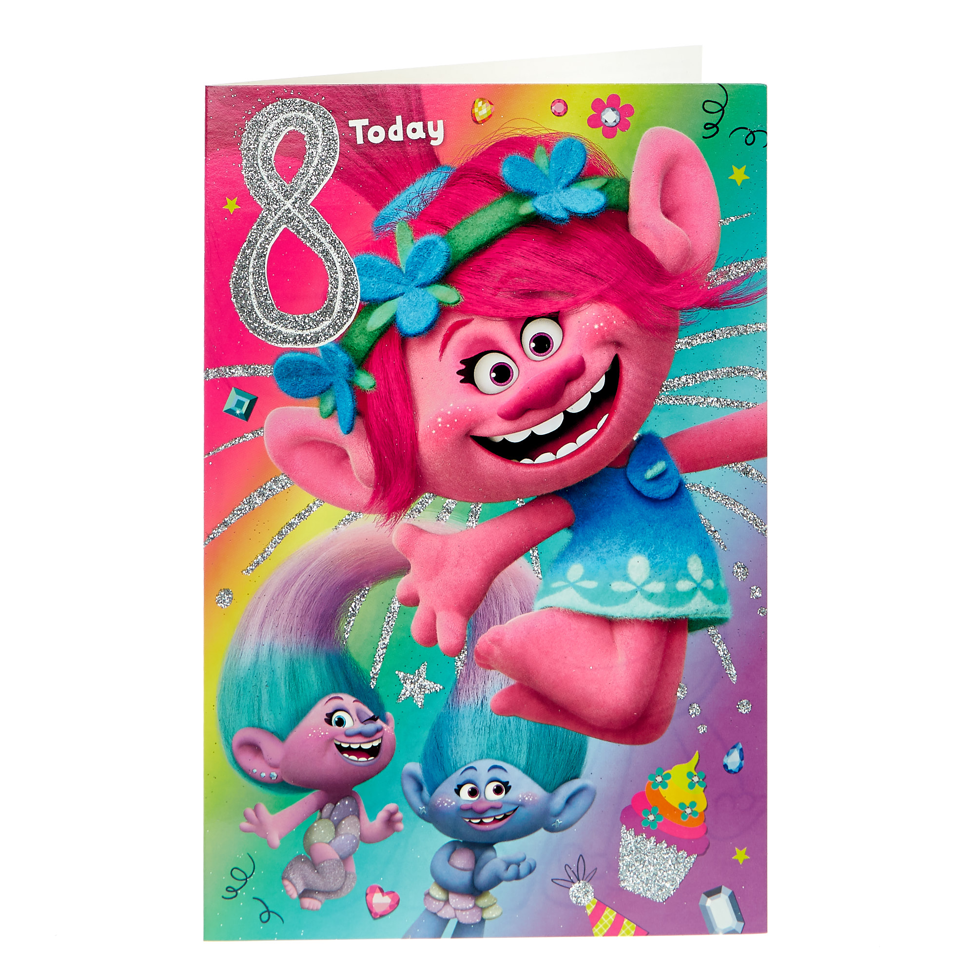 Trolls 8th Birthday Card