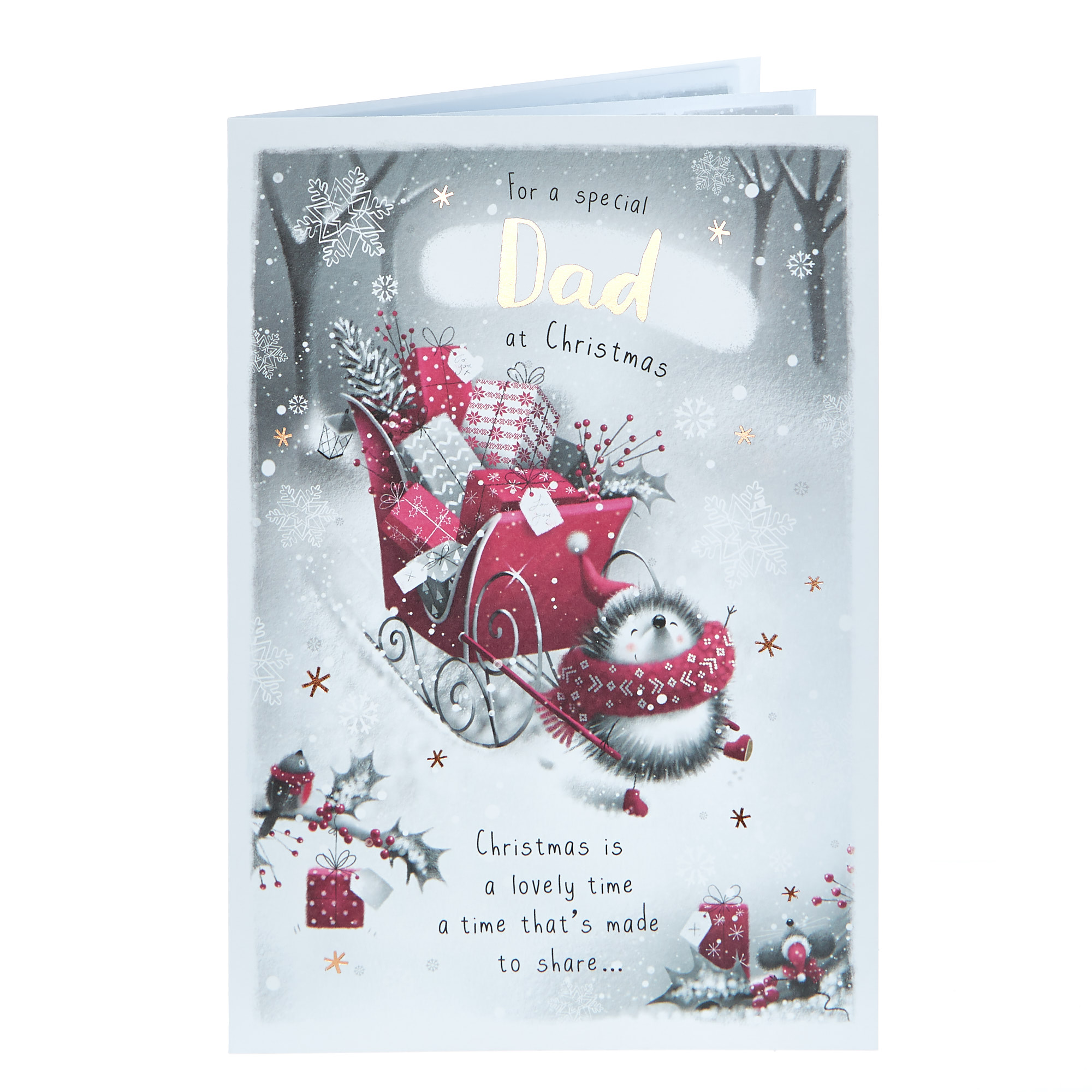 Christmas Card - Special Dad Hedgehog 