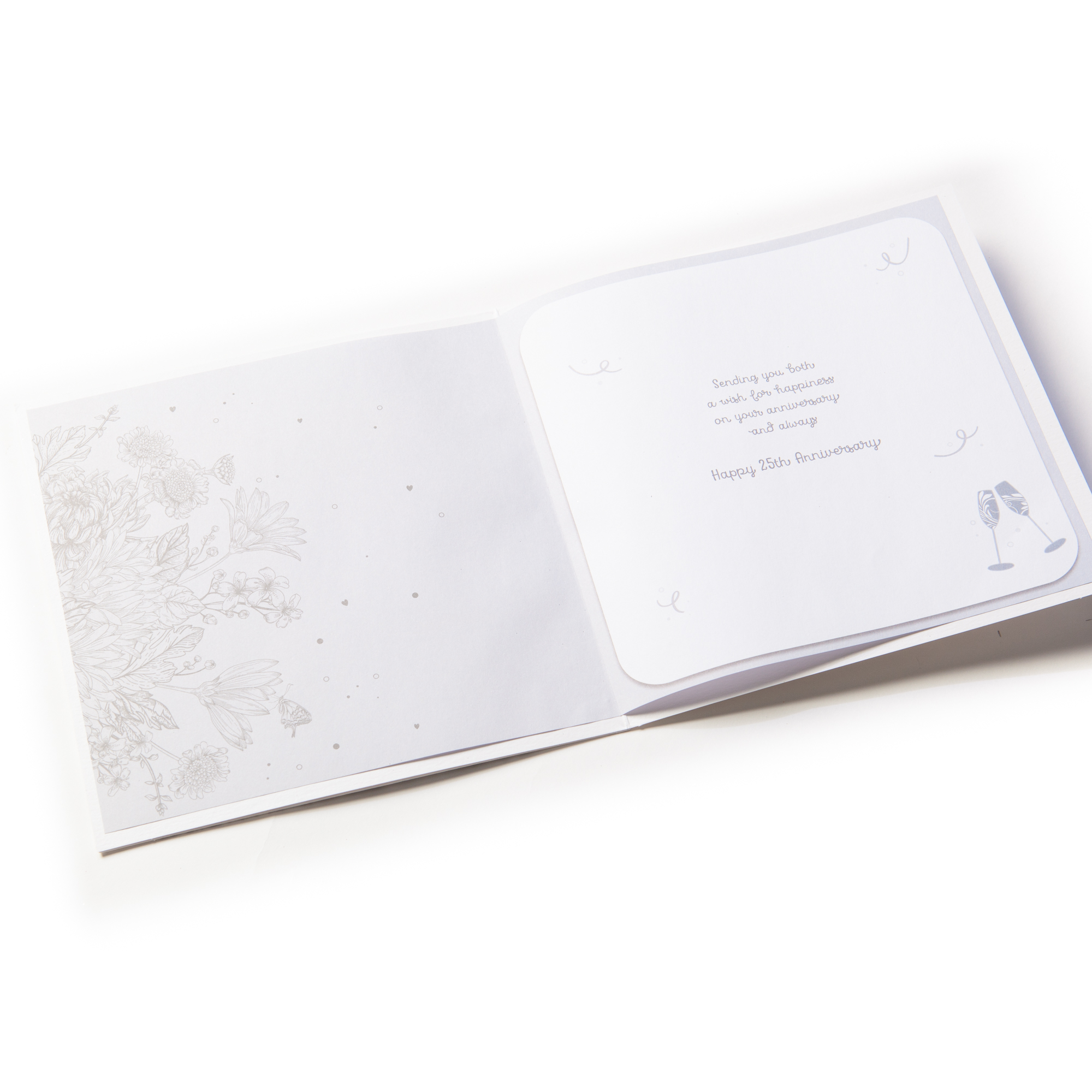 Exquisite Collection 25th Anniversary Card - Silver Wedding