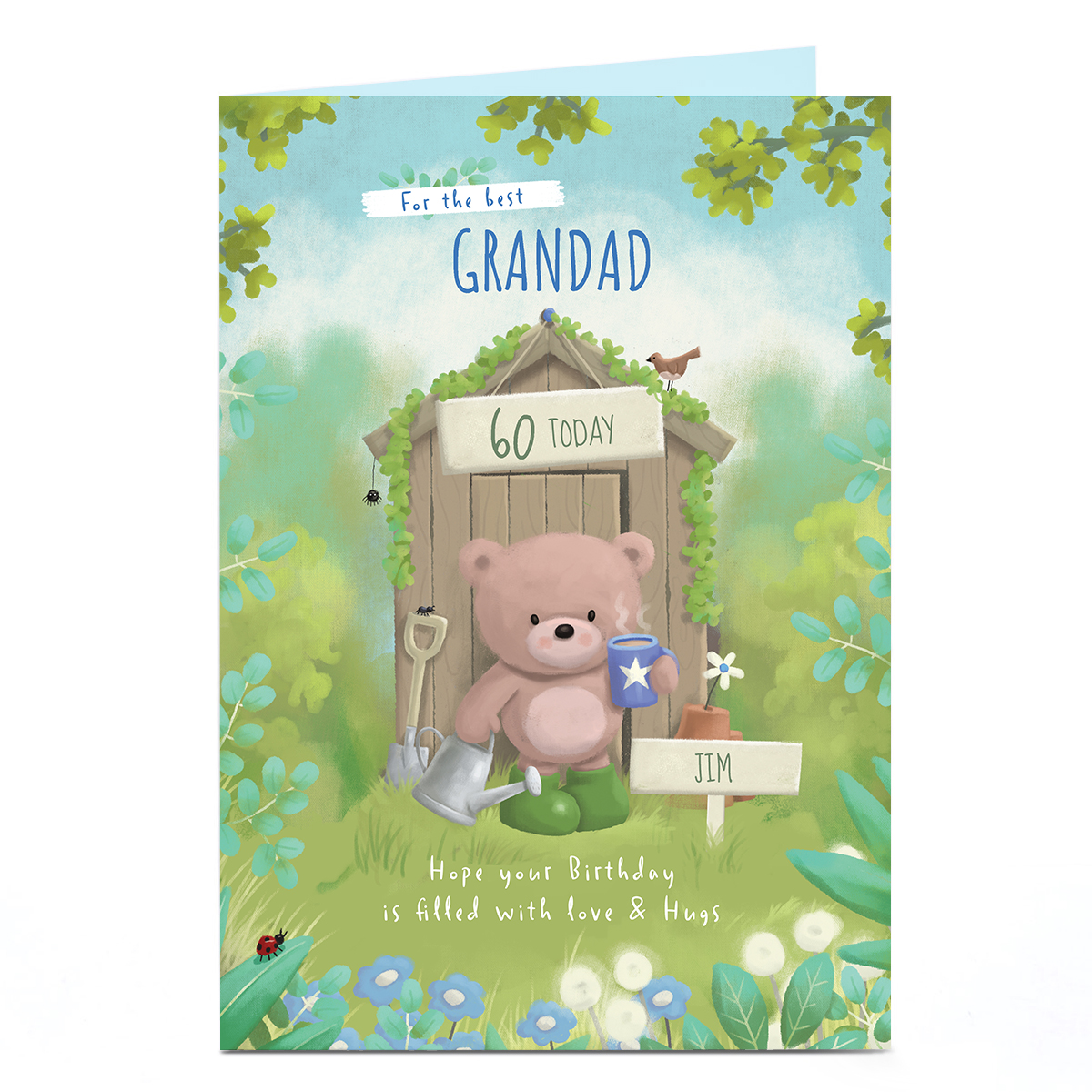 Hugs Bear Personalised Birthday Card - For The Best...