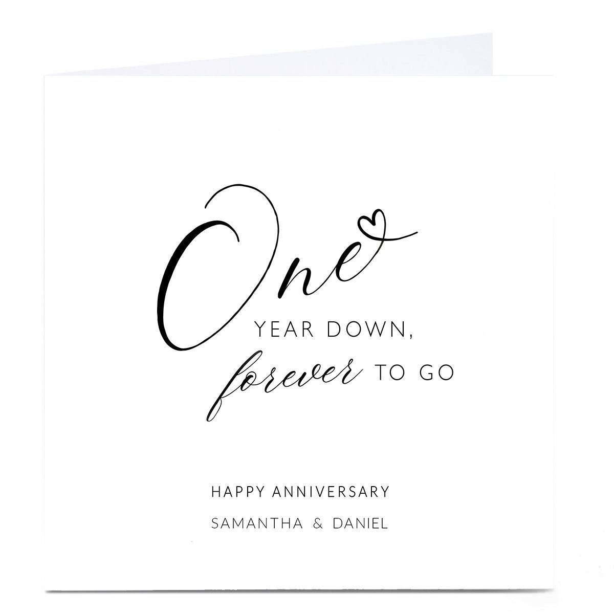Personalised 1st Anniversary Card - Forever To Go