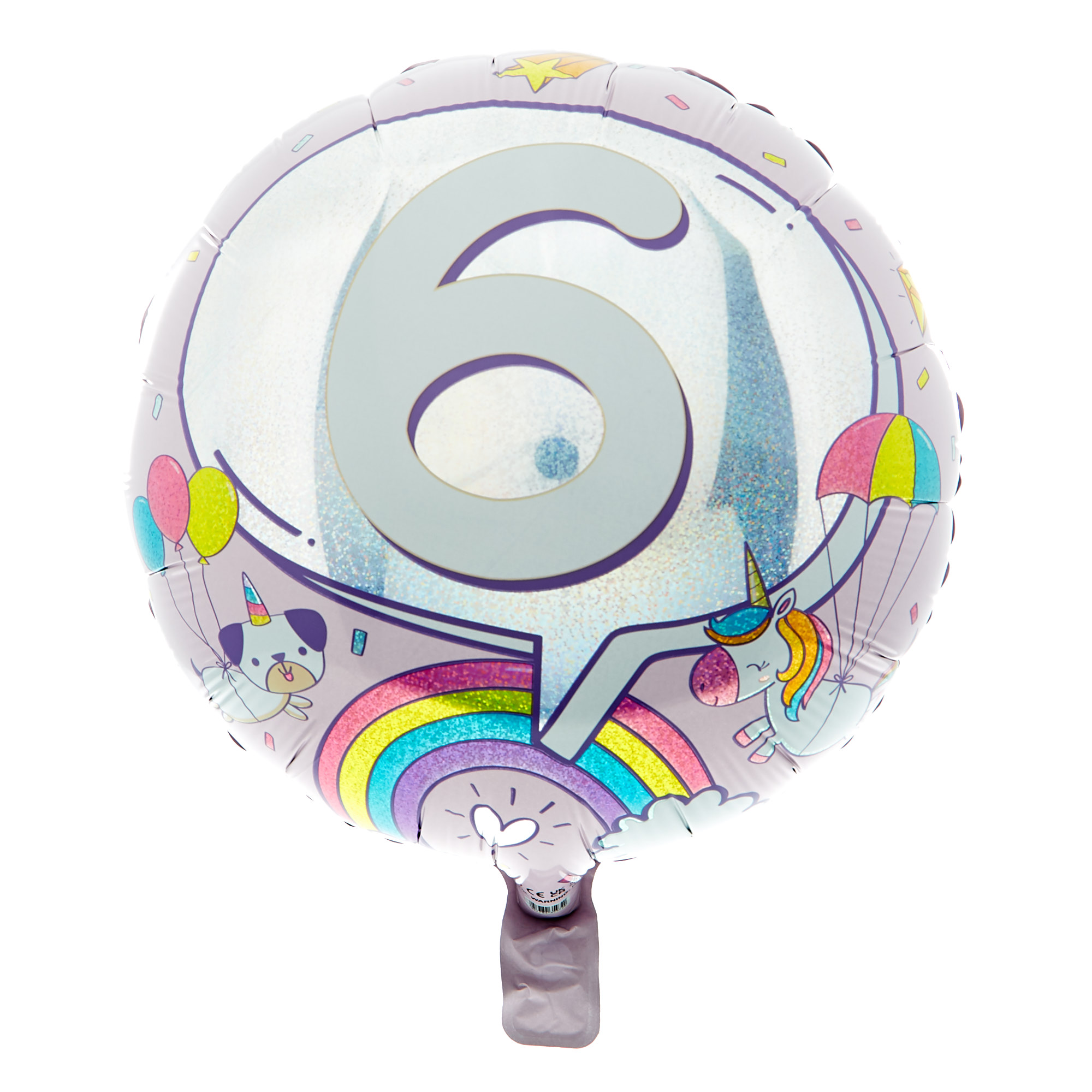 Rainbows 6th Birthday Balloon Bouquet - DELIVERED INFLATED!