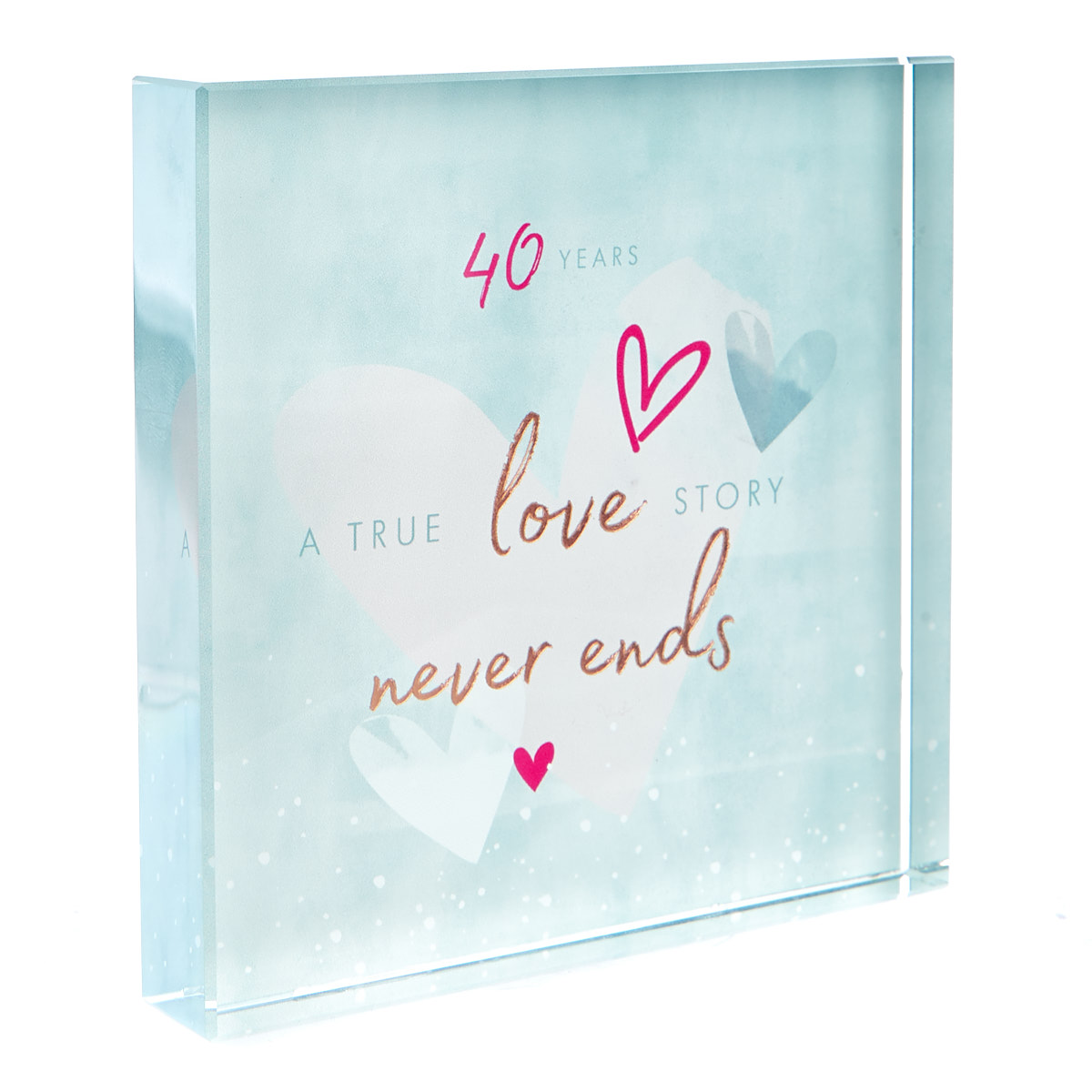 Perfect Together Glass Keepsake - 40th Anniversary
