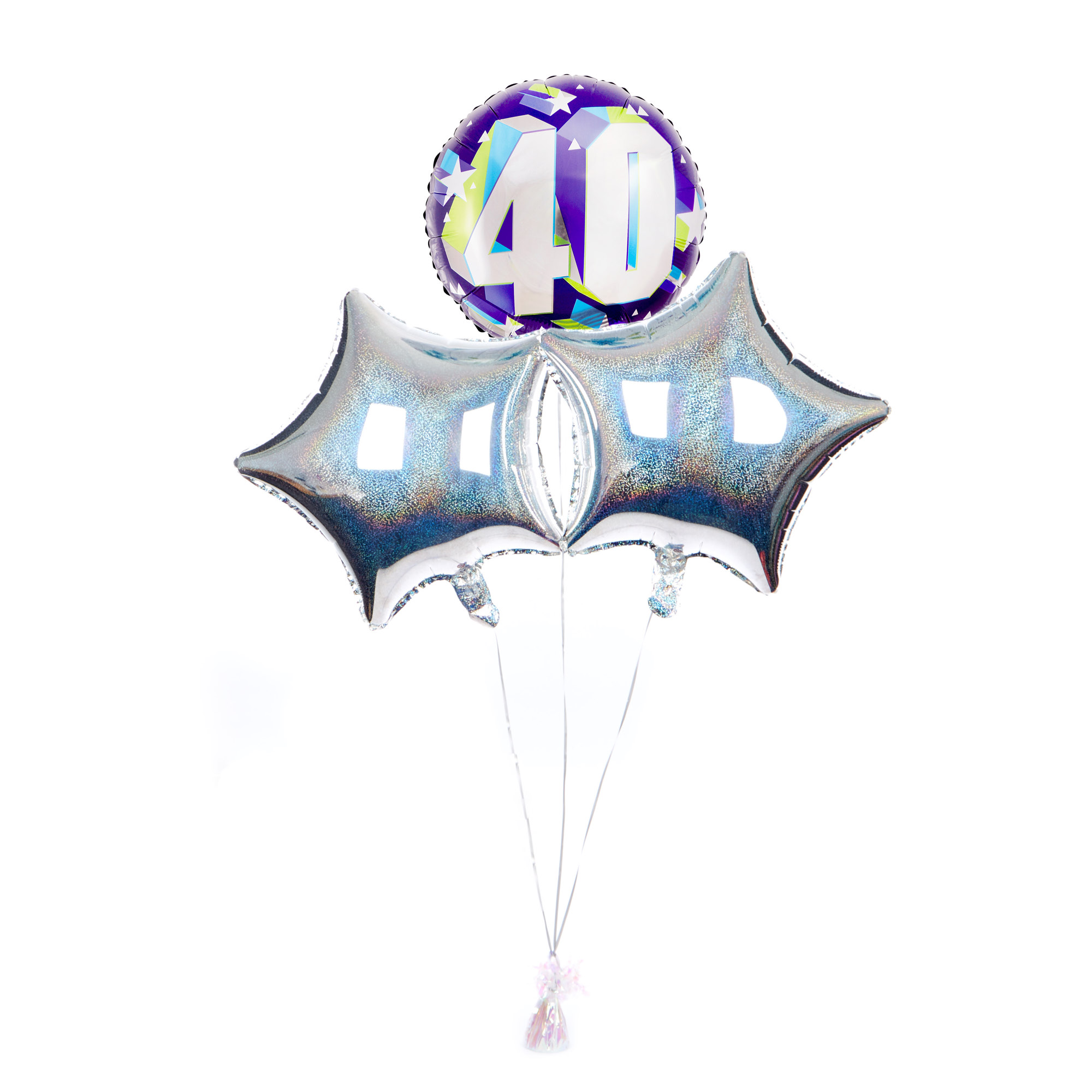 Bold 40th Birthday Balloon Bouquet - DELIVERED INFLATED!