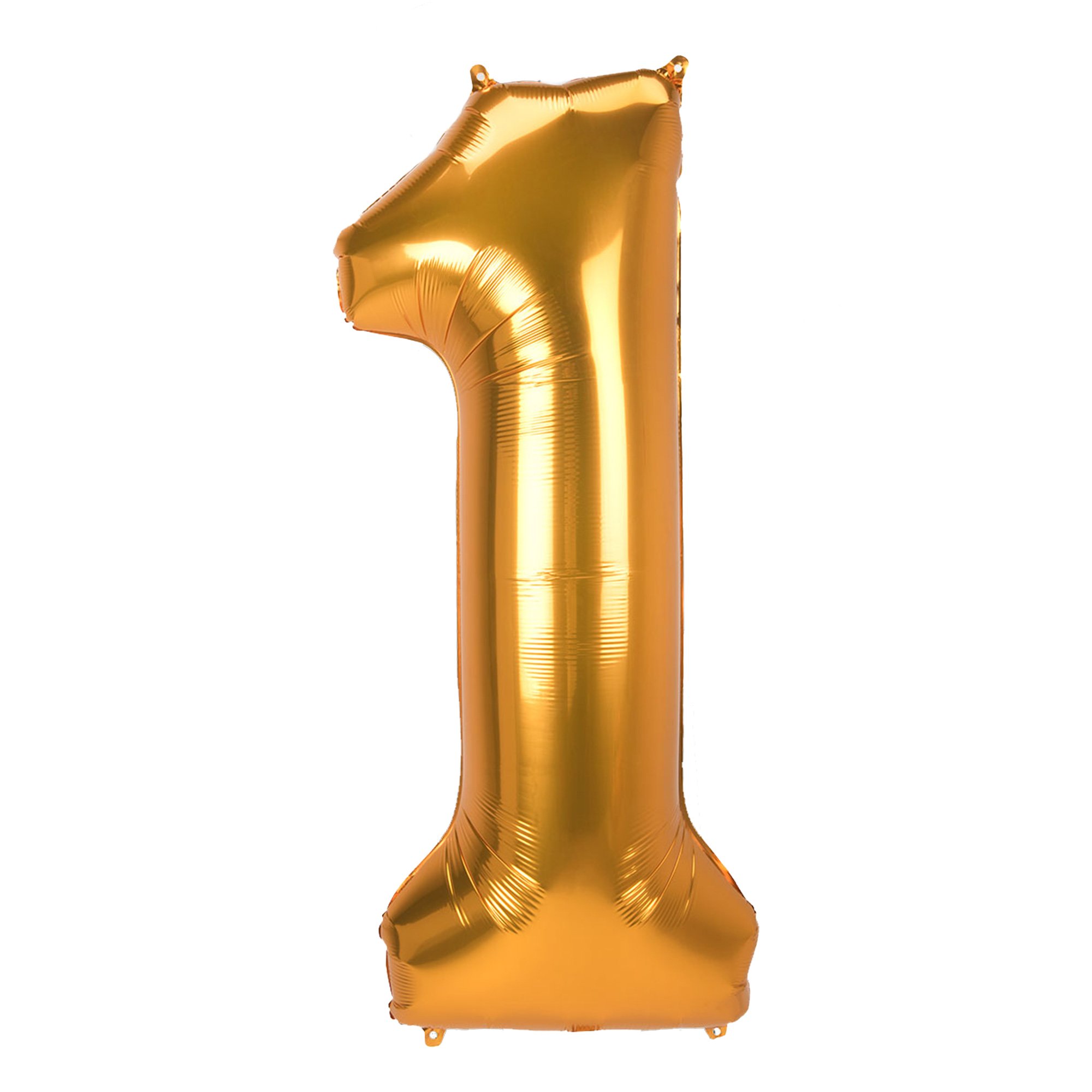 JUMBO 53-Inch Gold Foil Number 1 Balloon (Deflated) 