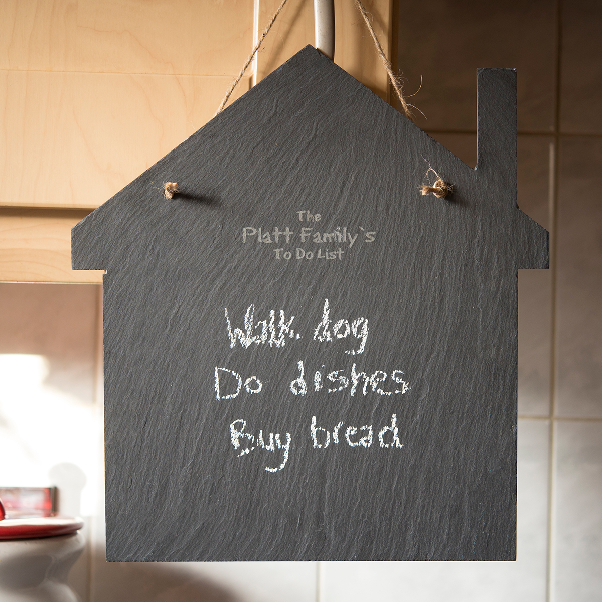 Personalised Engraved Large House-Shaped Slate Chalkboard