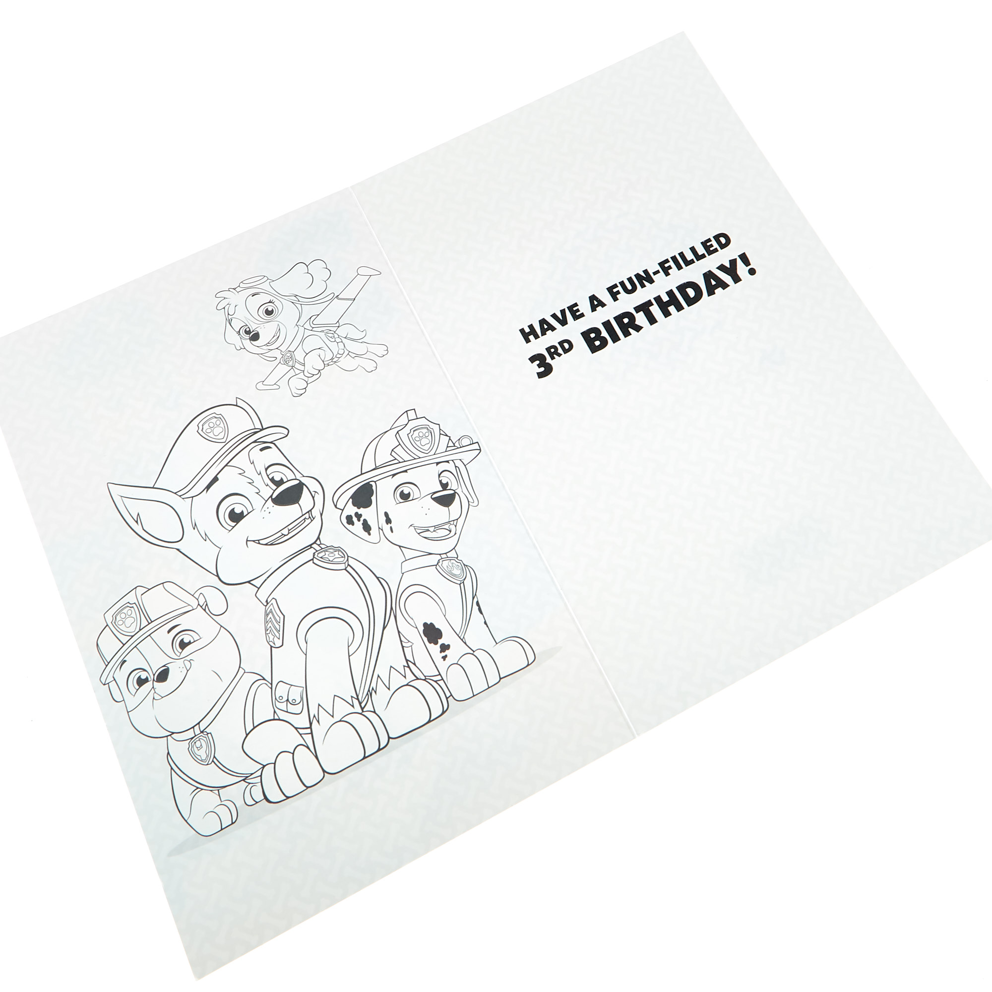 Paw Patrol 3rd Birthday Card