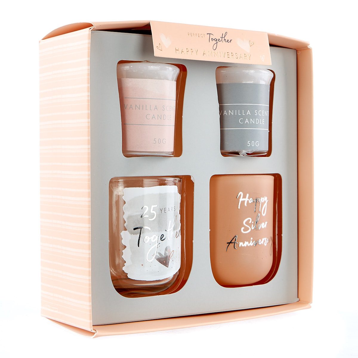 Set of 2 Vanilla Scented Candles - 25th Anniversary