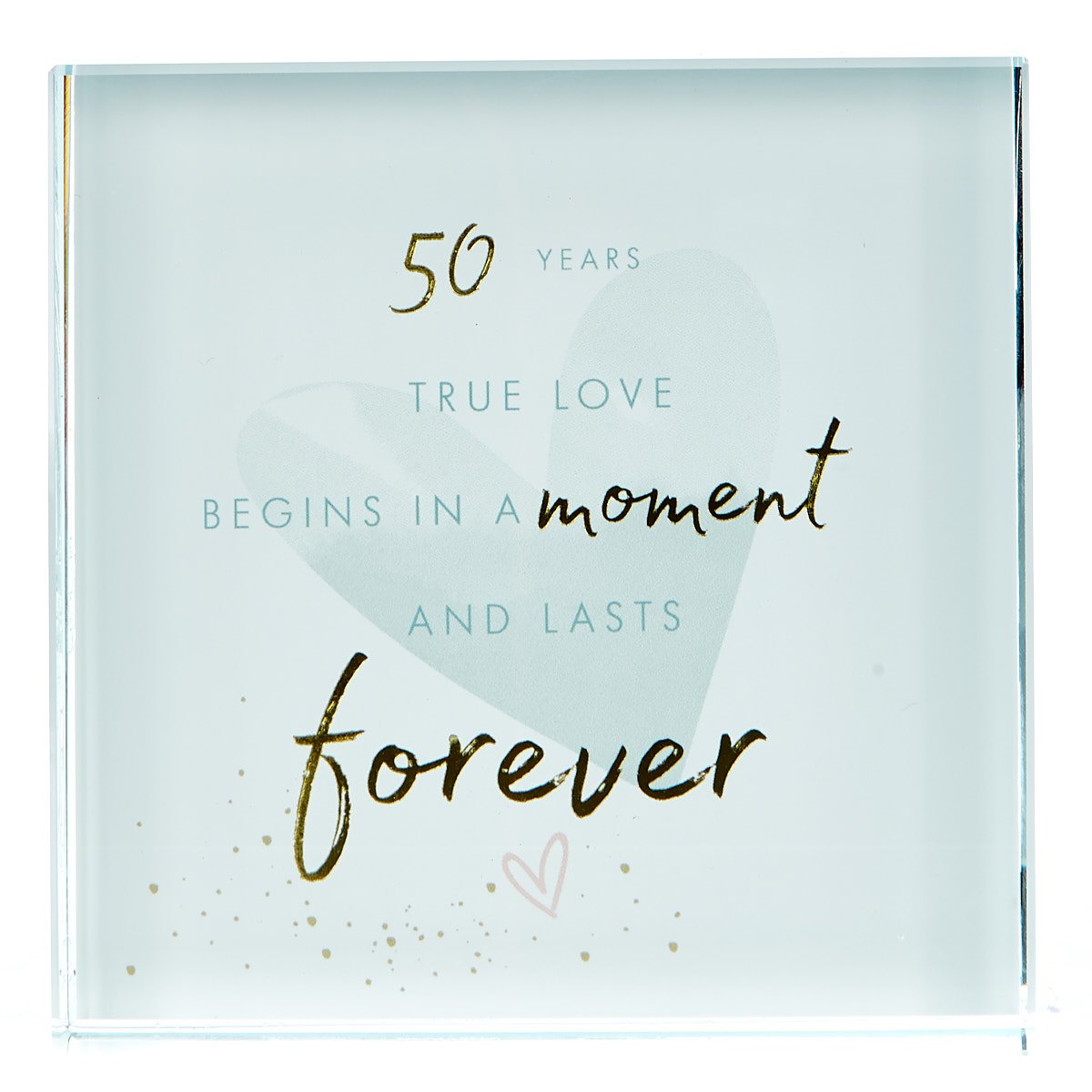 Perfect Together Glass Keepsake - 50th Anniversary